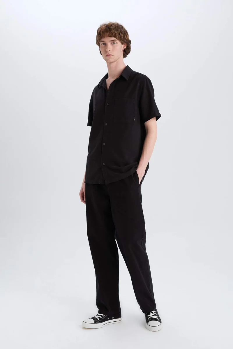 DeFacto Loose Comfortable Fit Wide Leg Summer Linen Trousers