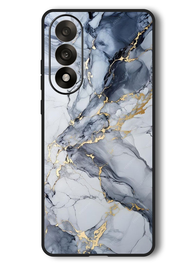 Theodor Case Compatible with OnePlus Nord 5 6.83 Inch Protection Shockproof Bumper Cover Grey Marble Blush - Image 1