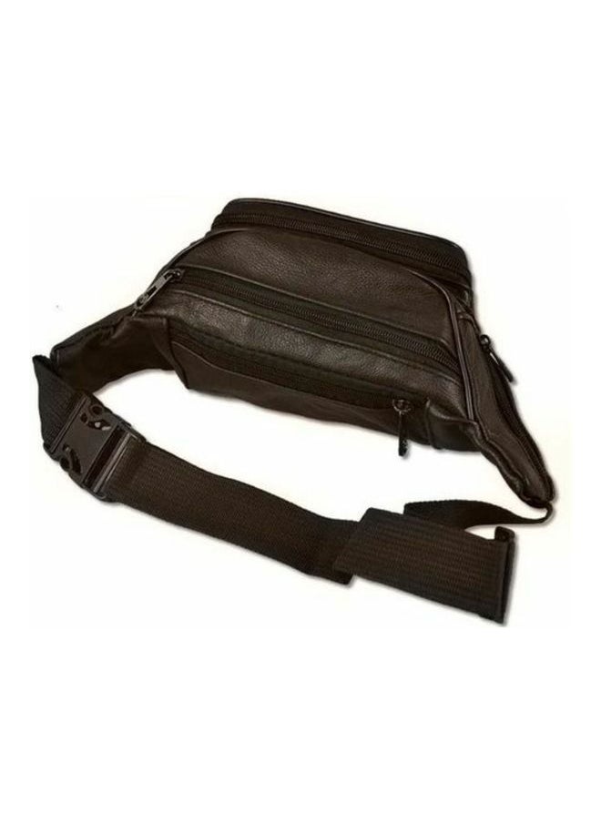 NIBEMINENT - Men Natural Leather Waist Belt Bag Brown - Image 1