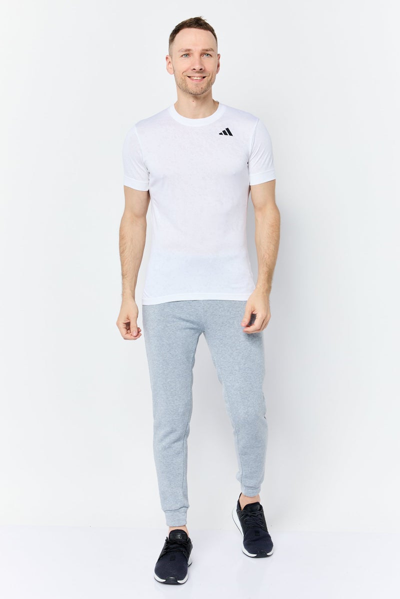 Adidas Men Slim Fit Short Sleeve Tennis T-shirts, Off White  - Image 4