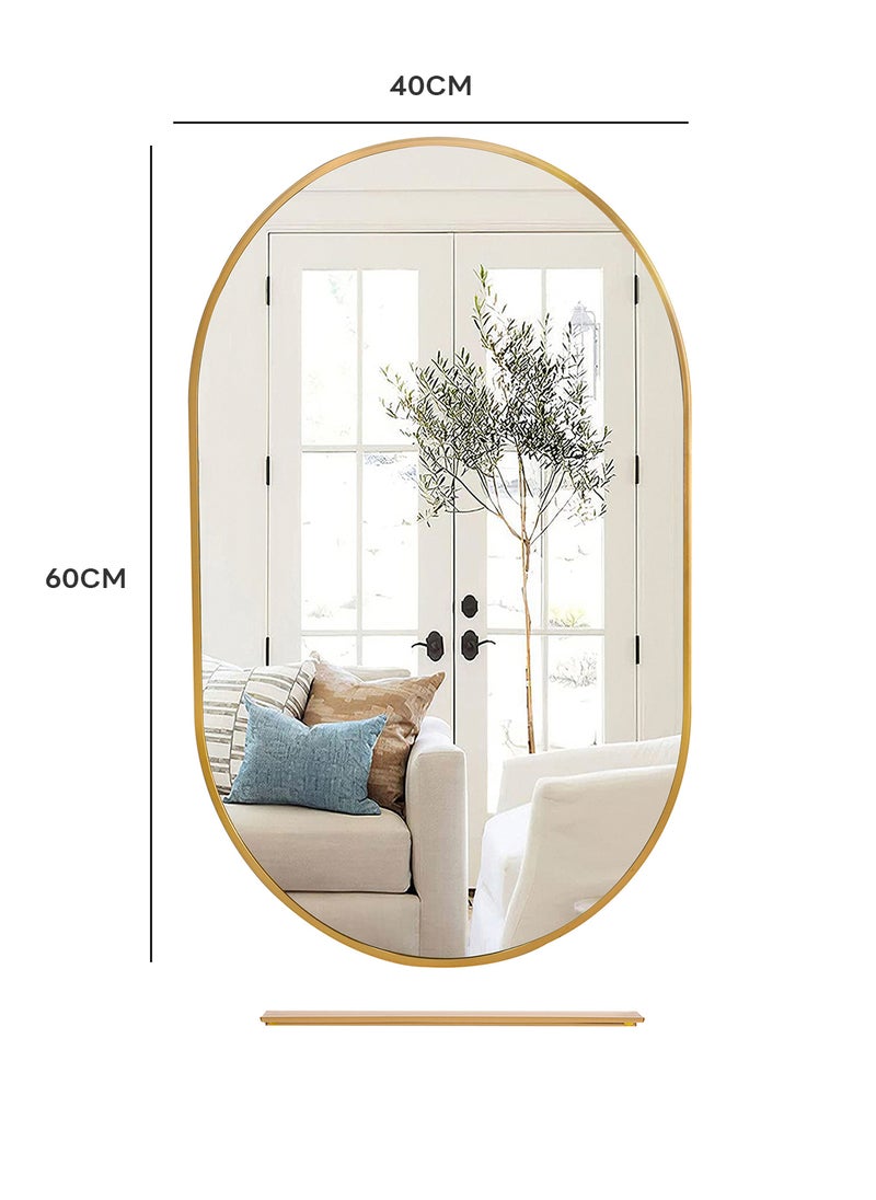 Sharpdo Bathroom Mirror With Shelf Wall Mounted Thickened Aluminum Frame 40x60CM Sleek Design Perfect for Home Decor Modern and Functional Mirror for Space Saving Durable and Lightweight Easy to Install Bathroom Essential Mirror