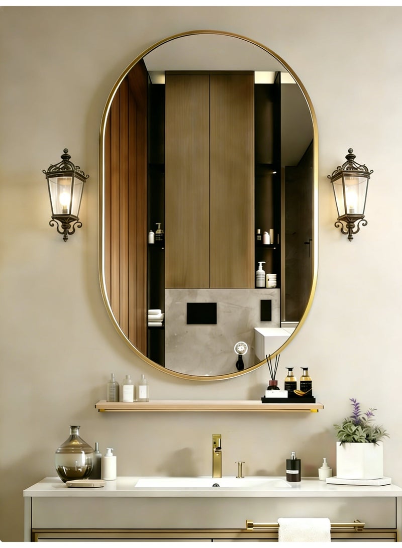 Sharpdo Wall-Mounted Mirror -40cmx60cm-Bathroom with Built-In Shelf –Wall-Mounted Mirror with Aluminum Alloy Frame,High-Definition Glass for Bedroom/Living Room - Image 1