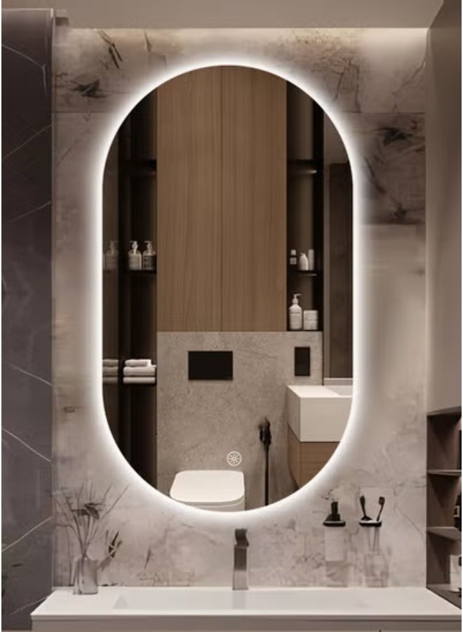 شاربدو أدى مرآة الحمام مع مصباح ، الجدار شنقاً ، ومكافحة الضباب ، الضوء الأبيض ، ماء ، خفف من الزجاج - Image 3