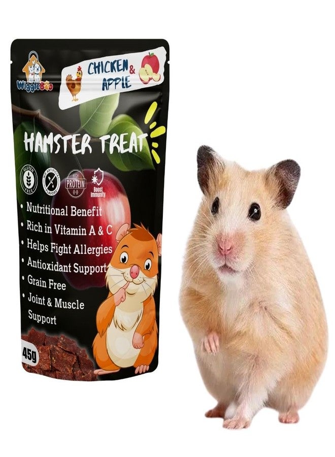 WiggleBoo Chicken & Apple Hamster Treat | Travel Friendly Pack | Protein Rich | Great Antioxidants | Crunchy Healthy Snacks (Chicken & Apple 30 Grm) - Image 1