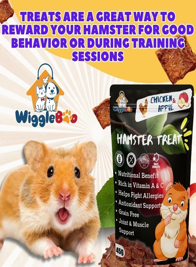 WiggleBoo Chicken & Apple Hamster Treat | Travel Friendly Pack | Protein Rich | Great Antioxidants | Crunchy Healthy Snacks (Chicken & Apple 30 Grm) - Image 4
