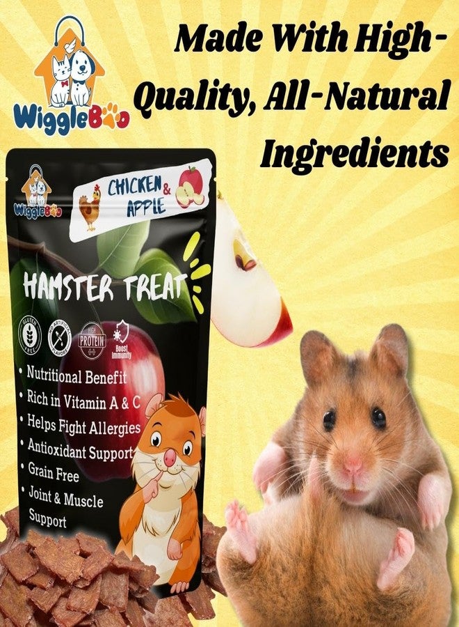 WiggleBoo Chicken & Apple Hamster Treat | Travel Friendly Pack | Protein Rich | Great Antioxidants | Crunchy Healthy Snacks (Chicken & Apple 30 Grm) - Image 2