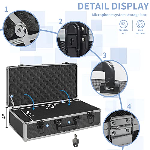 ITHWIU 20 Inch Hard Carrying Case Ideal for Wireless Mic System Storage & Camera Gear Transportation, Aluminum Alloy Sturdy Build, Customizable Pre-Diced Foam, Black - Image 3