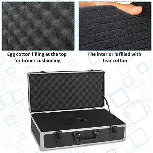 ITHWIU 20 Inch Hard Carrying Case Ideal for Wireless Mic System Storage & Camera Gear Transportation, Aluminum Alloy Sturdy Build, Customizable Pre-Diced Foam, Black - Image 2
