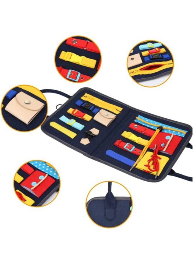 Busy Board Toys for Toddlers Sensory Toys Gifts Boys & Girls Preschool Toddler Activities Educational Travel Buckle Toy Learning Basic Dress Skills  - Image 2