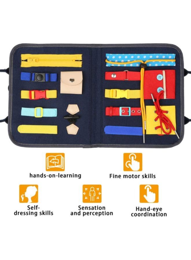 Busy Board Toys for Toddlers Sensory Toys Gifts Boys & Girls Preschool Toddler Activities Educational Travel Buckle Toy Learning Basic Dress Skills  - Image 3