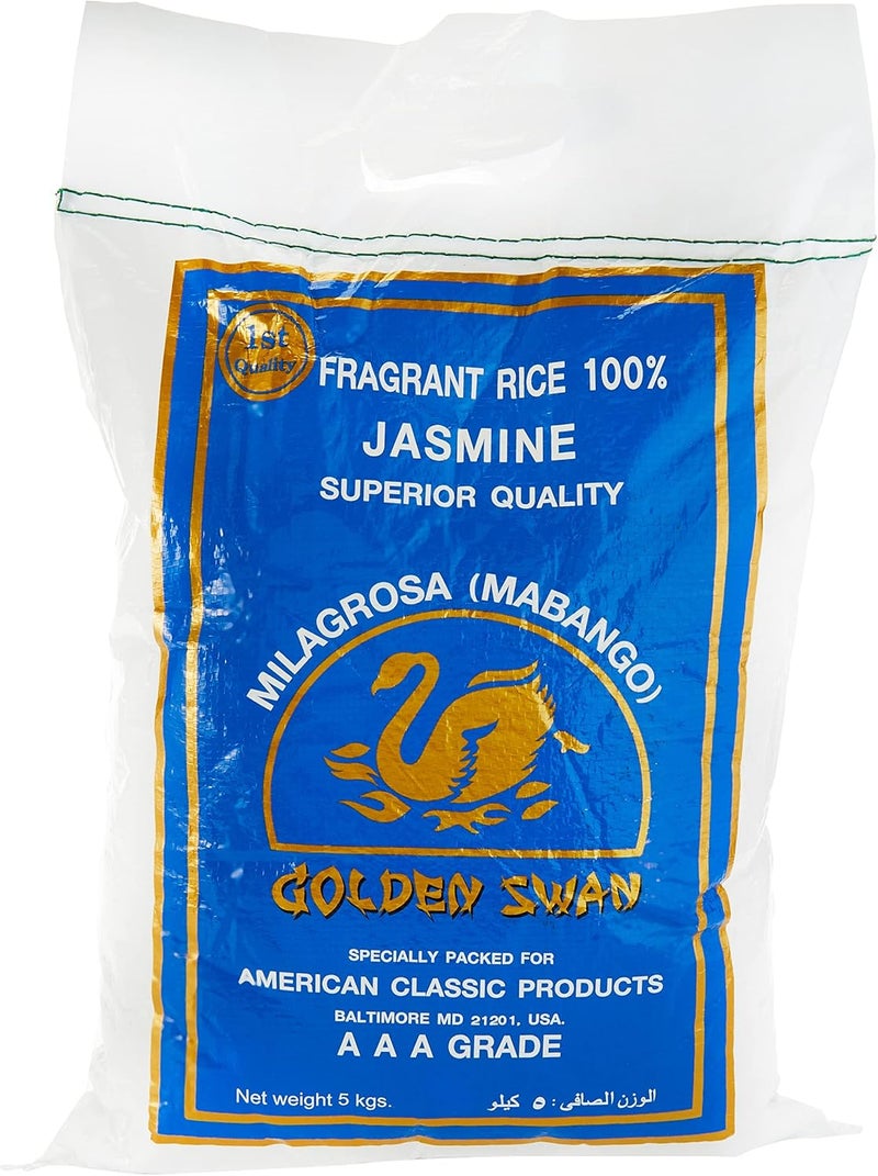 Golden Swan Jasmine Rice 5kg - 100% Fragrant Long Grain Rice - Image 1