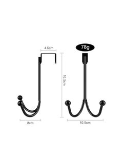 The Bros Double Hanger Hooks, 2 Packs Metal Twin Hooks, Metal over the Door Hanger, Prevent Scratches Anti-Rust, 2 Hang Heads and Snug Fit Pads Heavy Duty Hook for Hanging Coats, Towels, Caps  - Image 5
