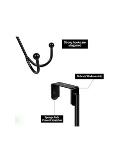 The Bros Double Hanger Hooks, 2 Packs Metal Twin Hooks, Metal over the Door Hanger, Prevent Scratches Anti-Rust, 2 Hang Heads and Snug Fit Pads Heavy Duty Hook for Hanging Coats, Towels, Caps  - Image 2