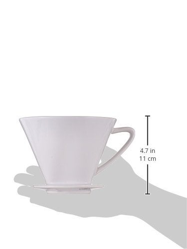 سيليو Cilio C104943 فلتر/حامل قهوة بورسلين للصب #4/أبيض متوسط - Image 4