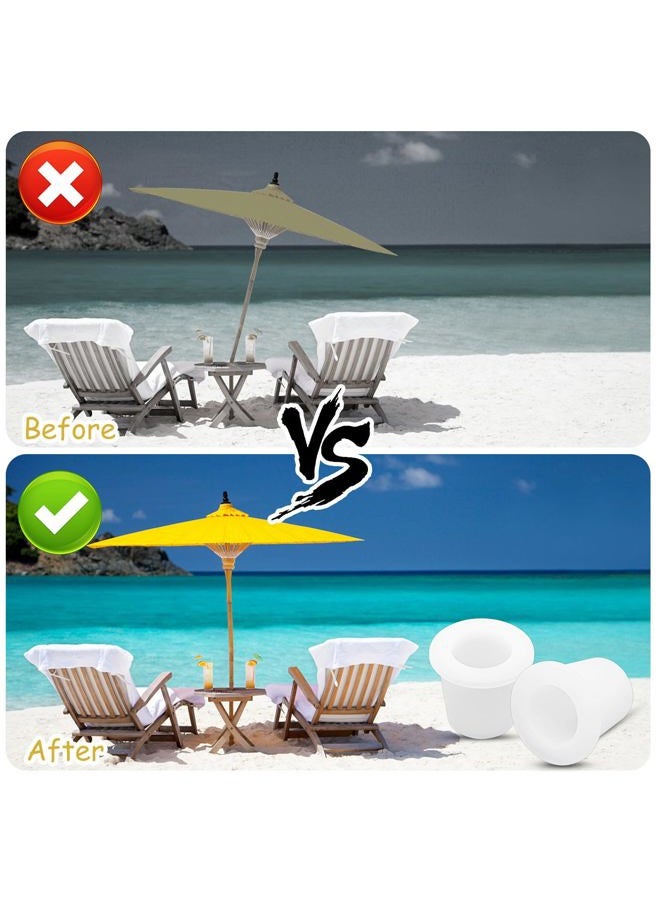 CANIPHA 2Pcs Patio Table Umbrella Hole Ring Plug, Pool Umbrella Sleeve Stabilizer Cone Wedge, Silicone Umbrella Table Ring Hole Insert for 2-2.5 Inch Table Hole or 1.5 Inch Pool Umbrella Adapter (White)  - Image 5