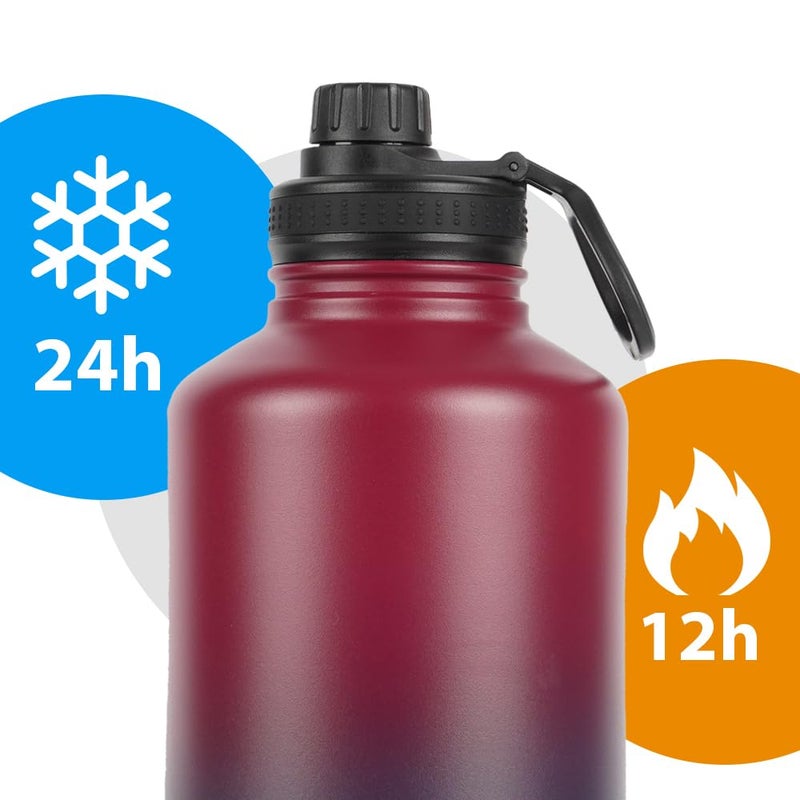SOLARA Insulated Water Bottle 2000ml Hot Water Bottle Thermosteel Water Bottles for Travel Home Office School Gym Adults Water Bottle Hot and Cold Sipper Bottle Dark Intentions - Image 3