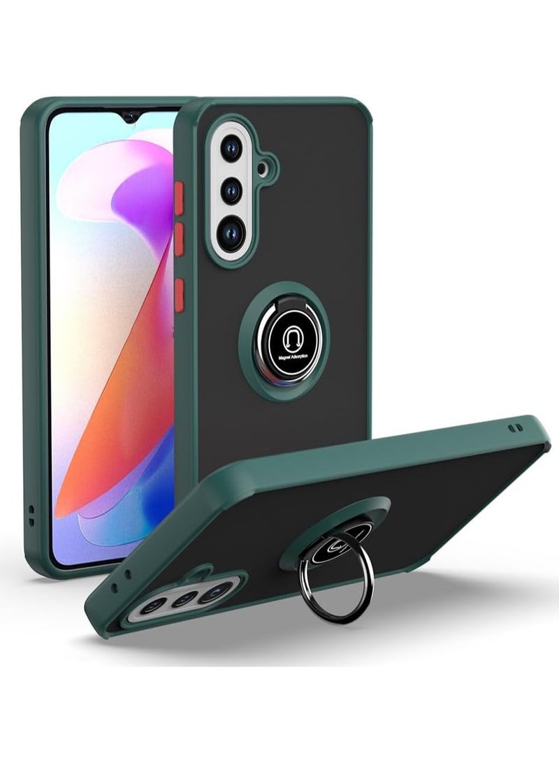 حافظة لهاتف سامسونج جالاكسي A26، غطاء مزود بحلقة معدنية دوارة، مضاد للخدش وبصمات الأصابع، مقاوم للخدش، جراب ناعم من مادة البولي يوريثان اللدن بالحرارة، غطاء مغناطيسي للسيارة لهاتف سامسونج جالاكسي A26 - Image 1