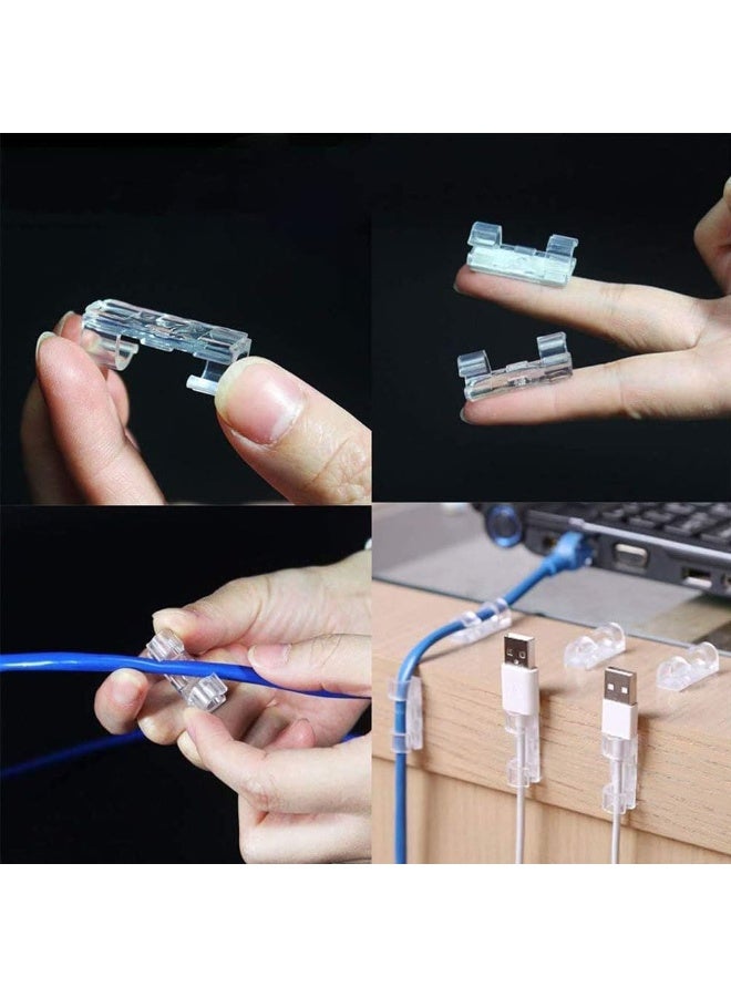JZS Adhesive Cable Clips Clear,Upgraded Wire Holders for Wall,Strong Cord Organizer Under Desk, Car, PC,Indoor and Outdoor for Light,150PCS,Suitable for Outer Diameter 6-9mm Wire,Transparent - Image 5