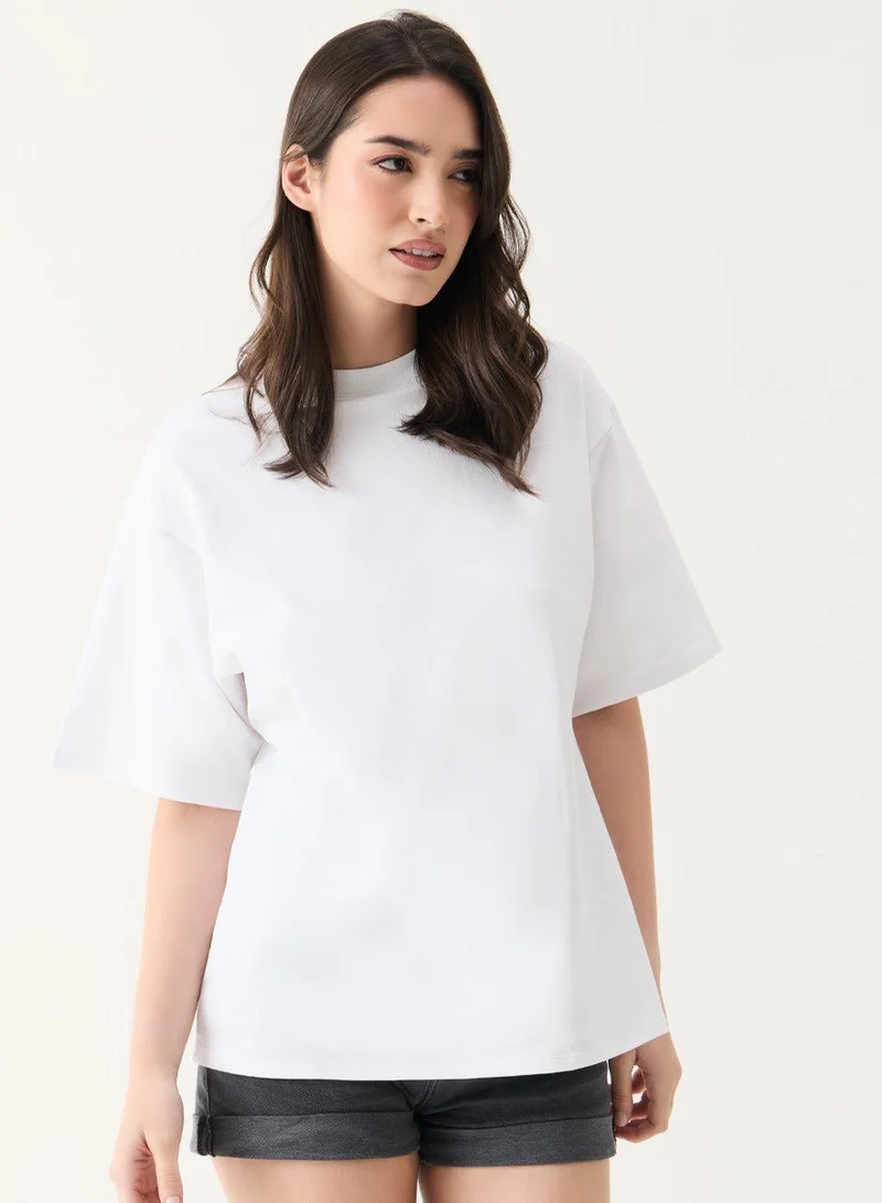 Zigzag Oversized T-shirt - White