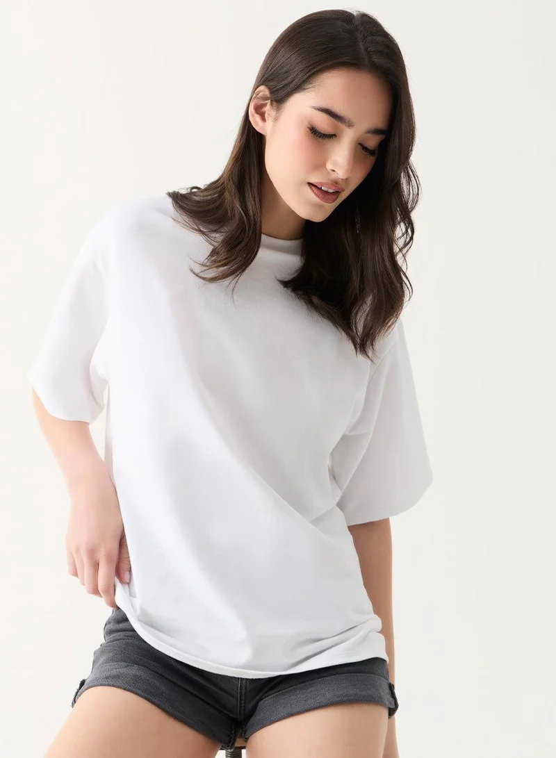 Zigzag Oversized T-shirt - White