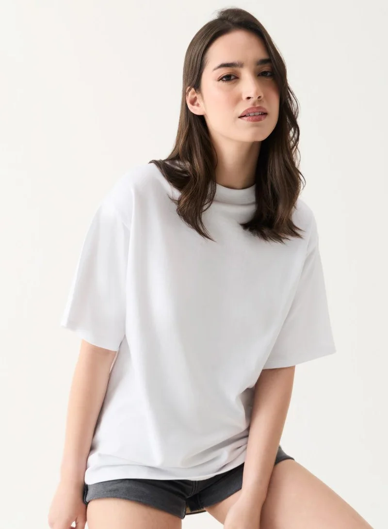 Zigzag Oversized T-shirt - White