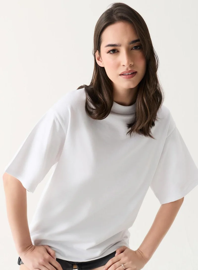 Zigzag Oversized T-shirt - White
