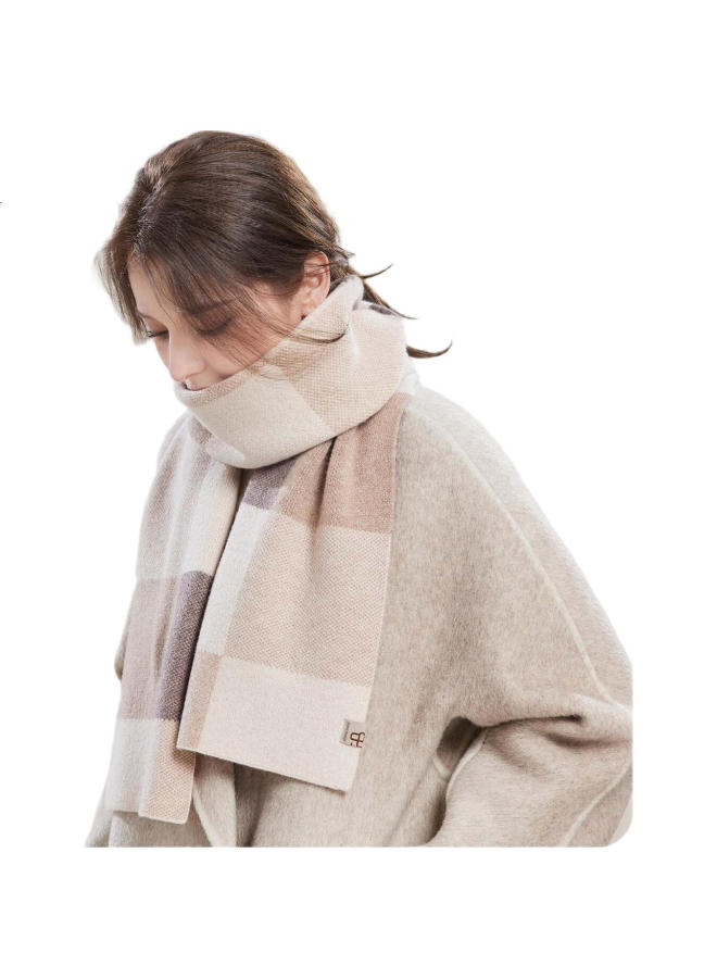 Jiumu Pure Wool Scarf For Women, Autumn And Winter Ladies' Warm Neck Warmer, Birthday Christmas Qixi Gift For Women, Gift Box Set - Image 3