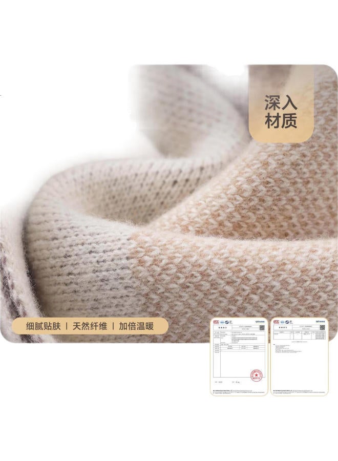 Jiumu Pure Wool Scarf For Women, Autumn And Winter Ladies' Warm Neck Warmer, Birthday Christmas Qixi Gift For Women, Gift Box Set - Image 2