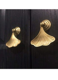 Y&D Knob Handles for Furniture, Golden Drop Pendant Pull Handle Fashion Ginkgo Leaf Shape Dresser Knobs Kitchen Bathroom Cabinet Door Drawer 2 pcs  - Image 2