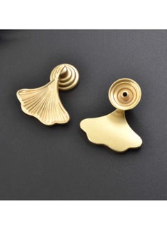 Y&D Knob Handles for Furniture, Golden Drop Pendant Pull Handle Fashion Ginkgo Leaf Shape Dresser Knobs Kitchen Bathroom Cabinet Door Drawer 2 pcs  - Image 4
