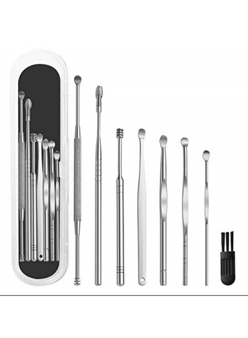 SYOSI Earwax Cleaner Tool Set, Ear Curette Cleansing, Ear Pick Removal Tool, Spiral Stainless Steel Ear Picks Kit, Ear Wax Removal, Ear Picks, Ear Curette - Image 1