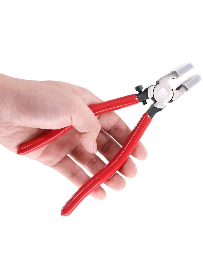 GGOOT Heavy Duty Key Pliers Tool, Metal Glass Running Pliers with Flat Jaws, Studio Running Pliers Attach Rubber Tips Perfect for Key Hardware Install and Stained Glass Work  - Image 2