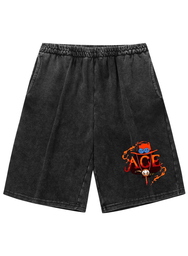 KUYING Summer One Piece Loose Print Casual Shorts  - Image 1