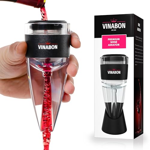 VINABON Red Wine Air Aerator – Updated 2026 Professional-Quality Multi-Stage Wine Decanter with Aerator – Improves Wine Flavor, Filters Impurities, Prevents Drips and Spills. Includes WineGuide Ebook - Image 1