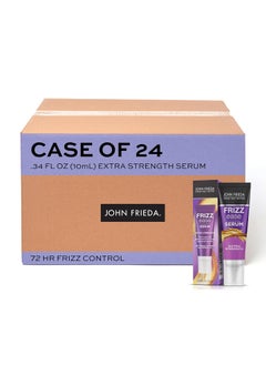 John Frieda Anti Frizz Frizz Ease Extra Strength Hair Serum with Argan Oil AntiHumidity Spray for Hair Nourishing Treatment for Thick Coarse Hair Travel Size 034 OzPack of 24