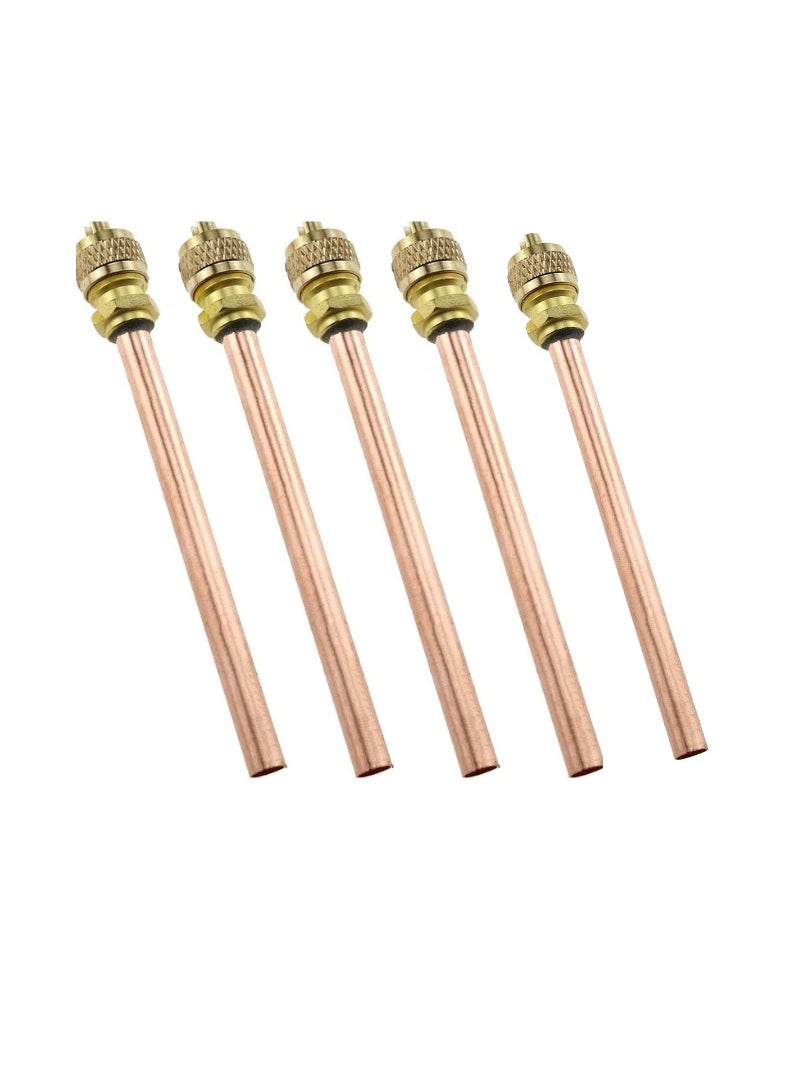 Generic Access/Service Valves, 1/4'' in SAE size, with a stem core of 4'' length and an outer diameter of 1/4'', for AC refrigeration charging (5) pieces  - Image 1