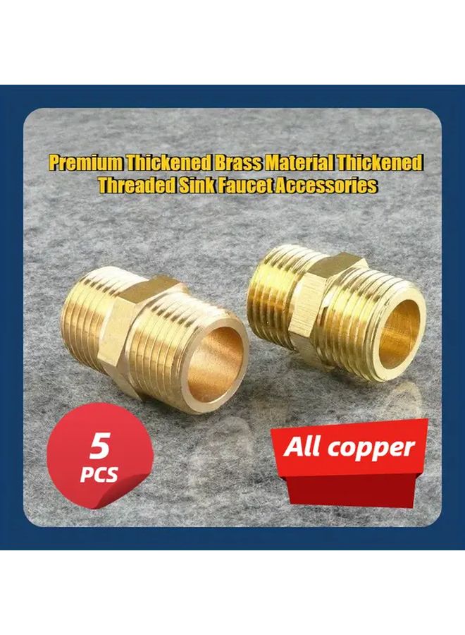 5PCS G1 2 Brass Threaded Connectors for Sink Faucets and Mixer Valves - Image 2