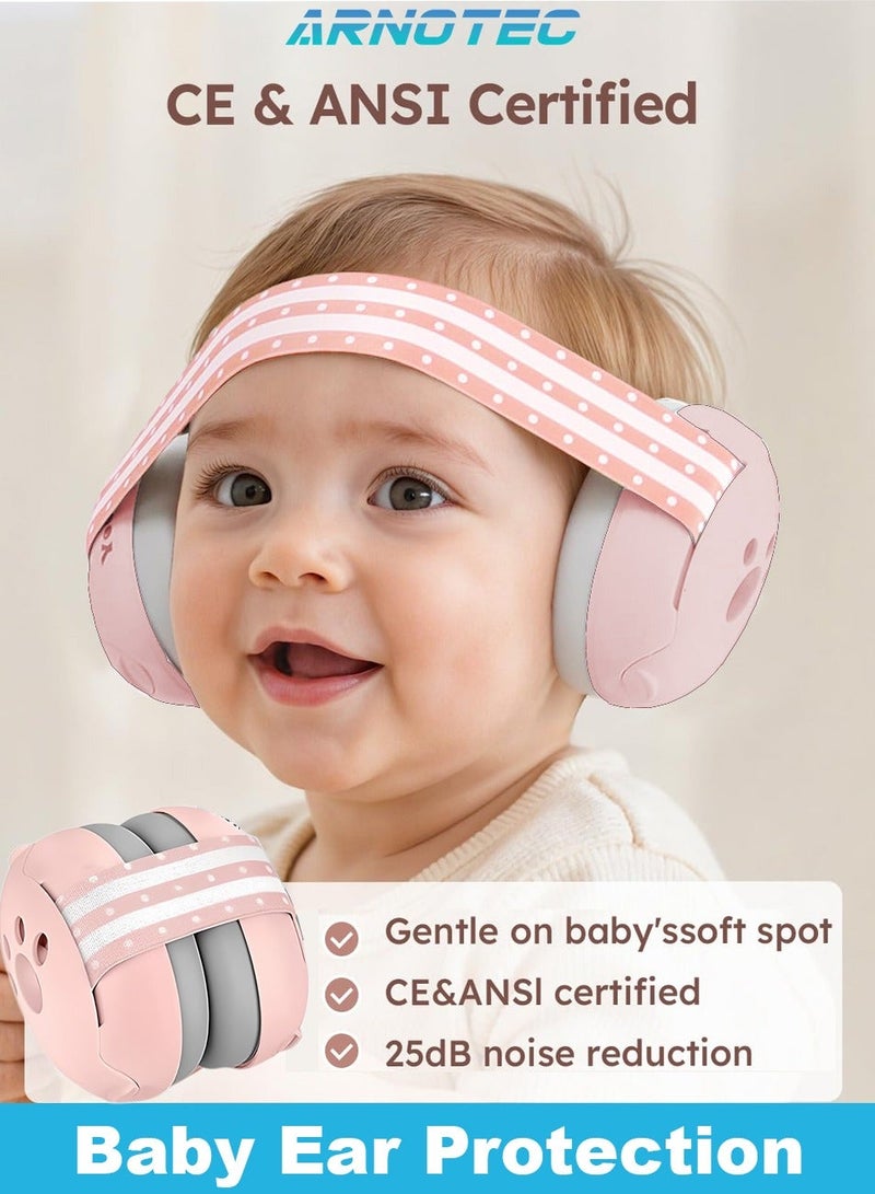 ARNOTEC Baby EarMuffs, Baby Ear Protection for Babies and Toddlers up to 36 Months, Comfortable Baby Headphones Prevent Hearing Damage & Improve Sleep - Image 1