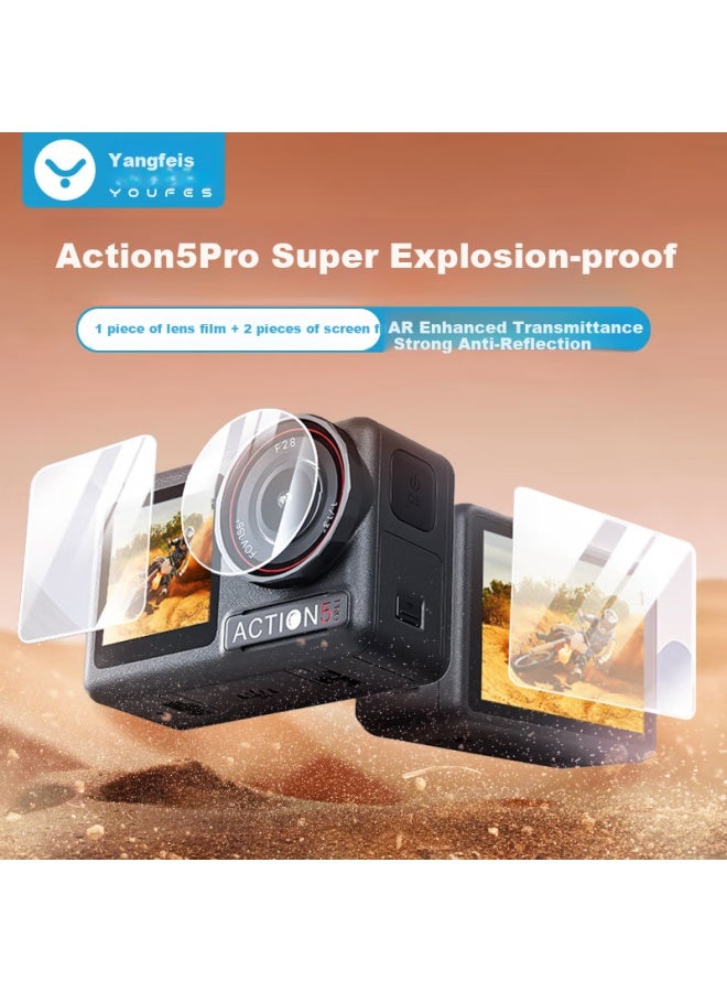 Youfes 100% Positive Feedback Tempered Glass Screen Protector Lens Film Ar Anti-reflective Film Dji Camera Accessories Film Anti-scratch Compatible With Osmo Action 5 Pro - Image 1
