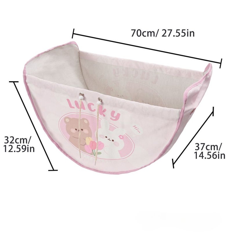 Tulip Bear Rabbit Lucky Sundries Bag Pink Large Capacity Hanging Car Seat Headrest Storage Organizer Portable Foldable Polyester - Image 5