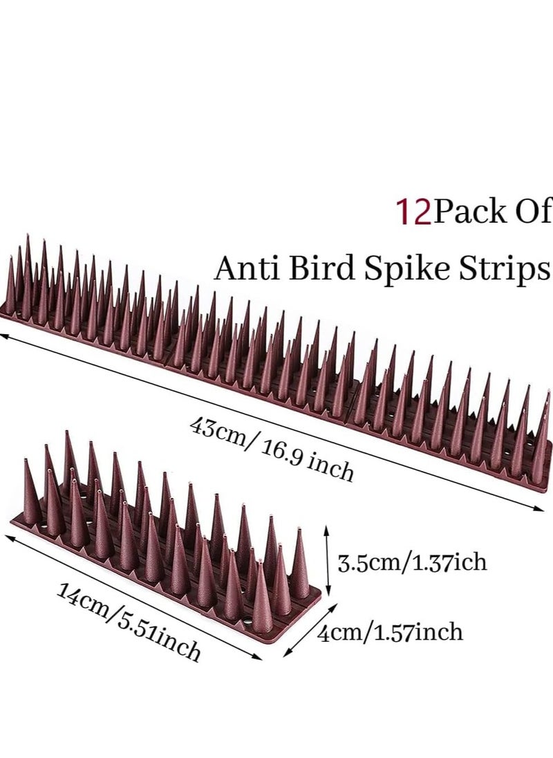 RATSAW 12 Pieces Birds Spikes Anti Bird Plastic Fence Spikes Set for Outdoor Security and Deterrence  - Image 3