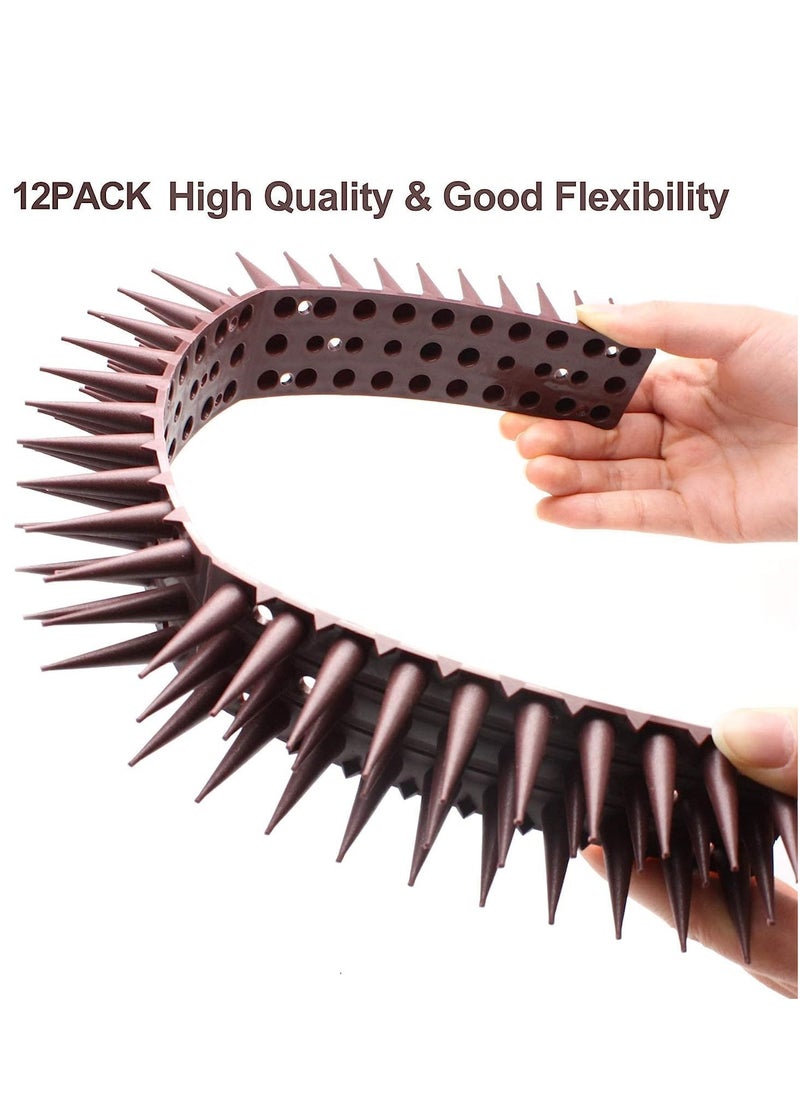RATSAW 12 Pieces Birds Spikes Anti Bird Plastic Fence Spikes Set for Outdoor Security and Deterrence  - Image 2