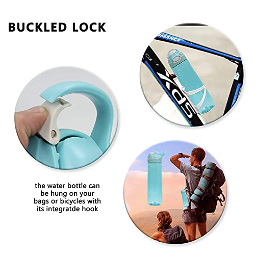 DEARART 26oz Sky Blue Water Bottle Without Straw Wide Mouth, AUTOSEAL BPA FREE Leakproof Clear Bottle Has Handle, Easy Carried, Suit School Office Gym Yoga Sports etc. - Image 5
