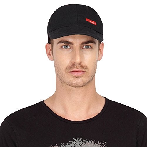 FabSeasons Black Cotton Unisex Adjustable Size Cap - Image 1