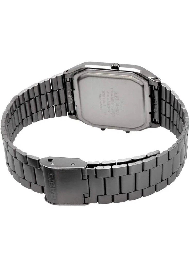 Casio Vintage Unisex Quartz Stainless Steel Gold Dial Analog Digital Watch AQ-230GG-9ADF - Image 2