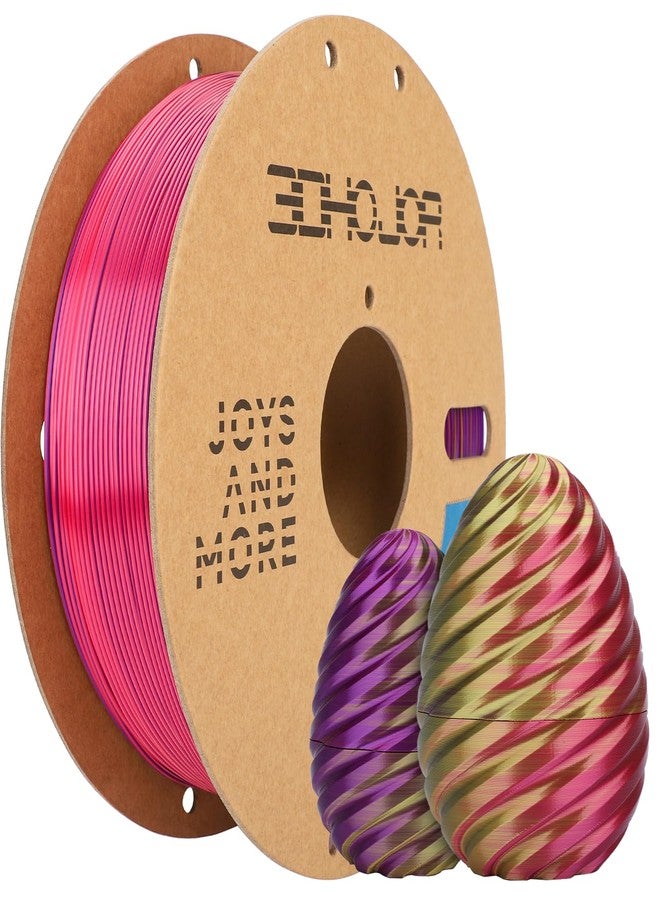 3DHoJor Silk PLA Filament 1.75mm Red Gold Purple Triple Color PLA 3D Printer Filament 3 in 1 Coextrusion 1KG Spool(2.2lbs) 3D Printing Filament Dimensional Accuracy +/- 0.03mm - Image 1