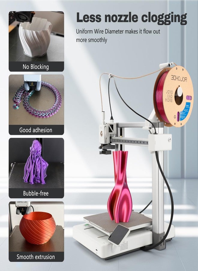 3DHoJor Silk PLA Filament 1.75mm Red Gold Purple Triple Color PLA 3D Printer Filament 3 in 1 Coextrusion 1KG Spool(2.2lbs) 3D Printing Filament Dimensional Accuracy +/- 0.03mm - Image 4