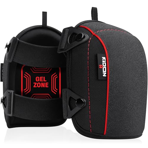 NoCry وسادات ركبة NoCry للأرضيات للرجال مع جل عريض إضافي ووسادة فوم سميكة — وسادات ركبة جلدية مضادة للانزلاق وآمنة للأرضيات للعمل في البناء مع أحزمة قابلة للتعديل معززة ومسامير عسكرية الصنع - Image 1