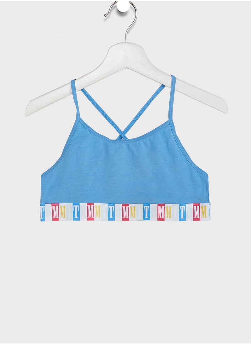 TOMMY HILFIGER - Youth 2 Pack Mini Logo Band Bralette - Image 1