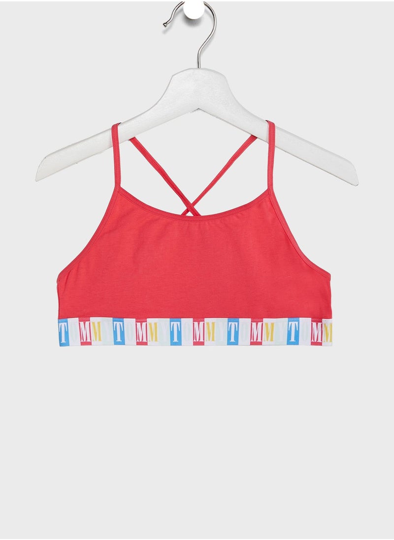 TOMMY HILFIGER - Youth 2 Pack Mini Logo Band Bralette - Image 1